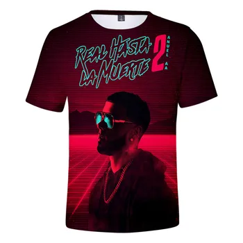 M anuel AA T-Shirt Real Hasta La Muerte de Imprimare 3D Streetwear Bărbați Femei de Moda Supradimensionat Tricou Rapper, Cântăreț de Hip-Hop Tricou Topuri