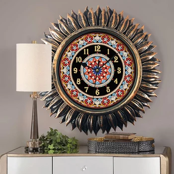 Mandala cu Flori Speciale în Formă de Burghiu cu Diamant Pictura Ceas DIY Arta Mozaic Stras Imagine Ceasuri de Perete Kit Decoratiuni Acasă