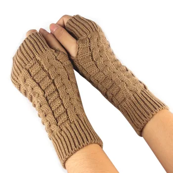 Maneca Lunga din tricot Mănuși de Degete de Iarnă Lână Cald Deget Mănuși Gratis Harf Deget, Mănuși pentru Femei Fata de Barbati Unisex