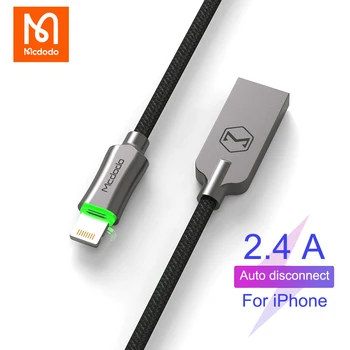 MCDODO Cablu USB Deconectare Automată 2.4-O pentru iPhone12 11 Pro XS Max XR 8 7 6S Plus iPad-ul incredibil de Rapid de Încărcare LED Telefon Cablu de Date