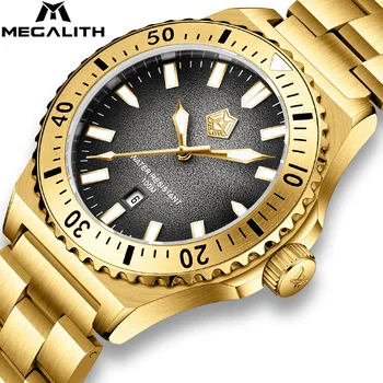 MEGALIT Mens Ceasuri Casual Sport Impermeabil Cuarț Ceas pentru Omul de Moda Plin Inoxidabil de Aur Ceasuri Relogio Masculino
