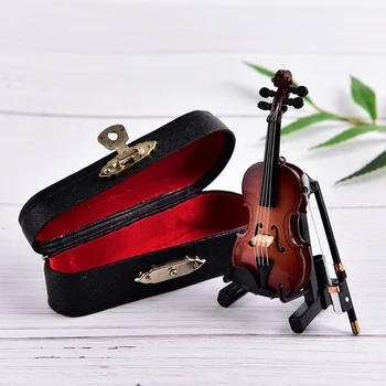 Miniatura Instrument Muzical din Plastic Mini Vioara Ornament Plastic Meserii DIY Acasă Decorare Cu Suport
