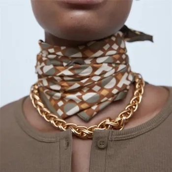 Moda Exagerat ZA Lanț Coliere pentru Femei la Modă Punk de Link-ul Lanț Guler Cravată Coliere, Bijuterii de Aur de Culoare Bijoux