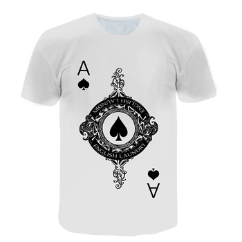 Moda Interesant de Poker Un grafic t shirt Pentru Barbati Vara Carti de Joc de Imprimare T-shirt Personalitate Casual cu maneci scurte t-shirt