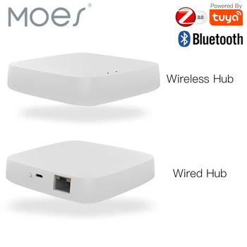 MOES Tuya ZigBee Wireless Gateway Hub prin Cablu Multi-mode Bridge Telecomanda Bluetooth Plasă de Viață Inteligentă APP Alexa de Start Google