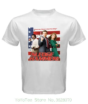 Mâneci Scurte, Din Bumbac T-Shirt De Moda Sledge Hammer Serialul De Comedie Detectiv American Dirty Harry Tricou Alb