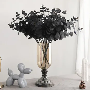 Negru Flori Artificiale Frunze de Eucalipt Plante Material de Perete Decorativ realiste Fals Plante Pentru Casa Magazin Garden Party Decor
