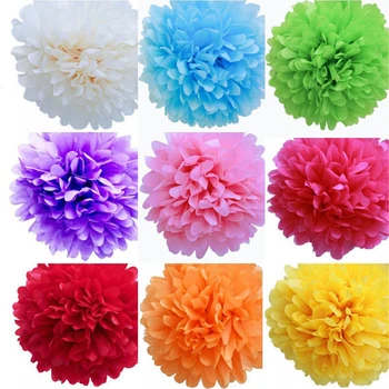 New Sosire! 20buc/lot 15 cm(6 inch) Hârtie Pom Poms Bile de Flori Pentru Petrecerea de Nunta Decoratiuni Colorate Flori de Hârtie