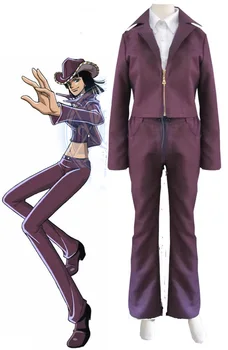 Nico Robin Cosplay Costum de Toate Dimensiunile Personalizat violet coat+top+pantaloni 11