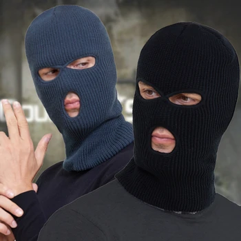 Noi De Iarna Cald Pălărie Cu Trei Găuri De Lână Tricotate Anti-Teroriste Pălării Hoț Hoed Cadou Cool Bandit Cap Masca Termale În Aer Liber Cald