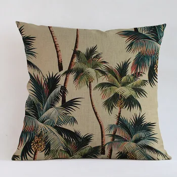 Noi pictate manual Tropicale cu Frunze de Plante Pernă de Palmier Tropical Perne 18