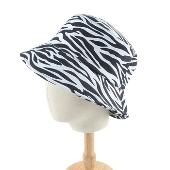 Noua Moda Primavara-Vara Alb Negru Zebra Si Cow Print Găleată Pălărie Panama Pălărie Pescar Pentru Femei Barbati bob Hip Hop Capac