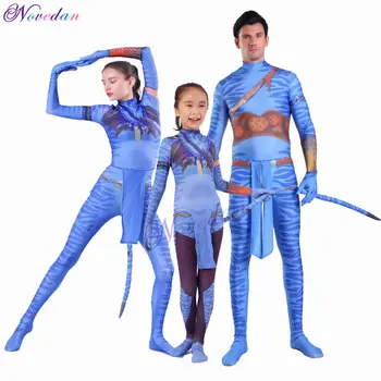 Noul Avatar 2 Cosplay Costum Film Jake Sully Și Neytiri Bodysuit Costum Zentai Costume Costum De Halloween Pentru Femei Barbati Copii Fete