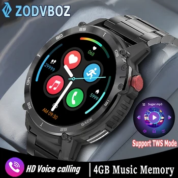 Noul Ceas Inteligent de Oameni 4GB de Memorie 400mA Baterie Voce de Asteptare Ceasuri Sport Local de Redare a Muzicii IP68 Impermeabil Bărbați Smartwatch