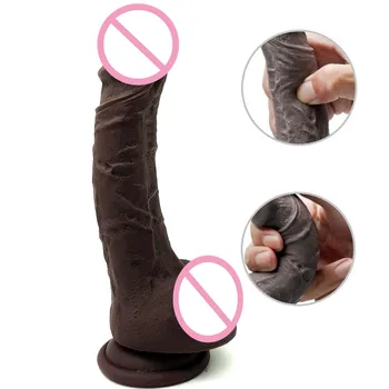 NOUL Maro Realistic Dildo cu ventuza Silicon Moale Pentru Penis Vaginale G-spot Anal Juca Adult Jucărie Sexuală Pentru Femei 19cm