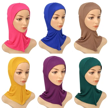 Noul Moale Modale Musulmane Hijab Pălărie De Sex Feminin Reglabil Culoare Solidă Interioară Hijab Jos Pălăria Elastic Lega Coarda Modal Bottom Capac