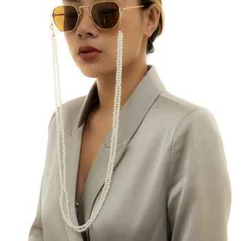 Ochelari Lanț Imitație Pearl Margele La Modă Pentru Femei În Afara Casual Ochelari De Soare Accesorii Colier Cadou Masca De Funie