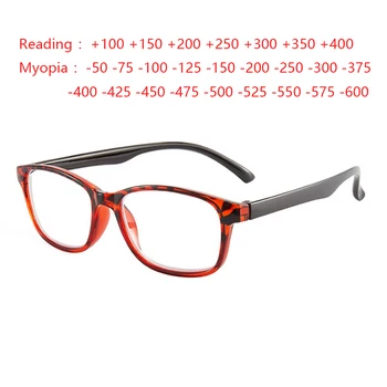 Oval Lectură Ochelari +100 +150 +200 Femei Bărbați Ochelari Miopie -1.0 -1.5 -2.0 Transparent Negru Roz Albastru Oculos