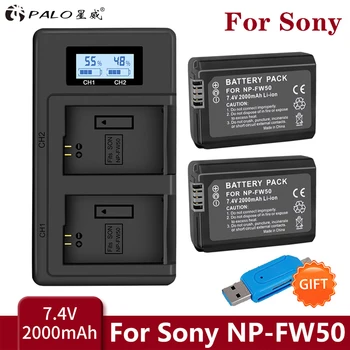 PALO 2000mAh NP-FW50 NP-FW50 NPFW50 Baterie reîncărcabilă pentru Sony Alpha a6500 a6300 a7 7R a7R a7RII a7II NEX-3 NEX-3N NEX-5