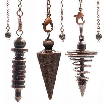 Pendule metalice pentru Radiestezice Divinație Reiki de Vindecare Spirituală Wicca Femei Bărbați Amuletă în Formă de Șurub Pendula Lanțuri de Bijuterii Farmec