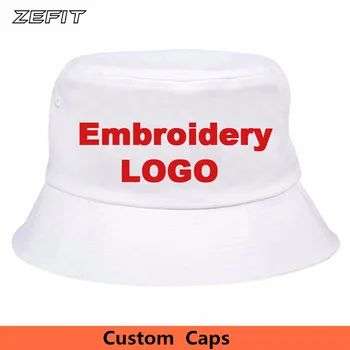 Pentru mici Livrare Rapida de Promovare 10 BUC OEM Brodate Logo-ul Imprimat din Bumbac de Bună Calitate Pălărie MOQ mici Personalizate Găleată cu Capac