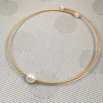 Perla mare de 9-10mm-Mic Pearl 7-8mm Natural de apă Dulce Pearl Inel de Cupru Colier de Perle Pentru Femei Bijuterii, Ornamente Decor