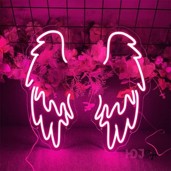 Personalizat O pereche de Aripi de Înger Led Neon Semn de Perete Decor pentru Petrecerea de Nunta Personalizate de Fundal de Lumină Decorativă Fete Cadou