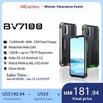 [Premiera] Blackview BV7100 Telefon Robust 6GB, 128GB 13000mAh Andriod 12 Octa Core Telefon Mobil 6.58