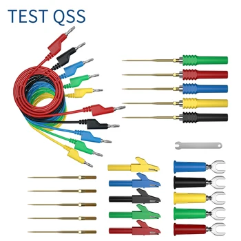 QSS 4mm Dual pot fi Stivuite Banana Plug Multimetru Testul de Plumb Kit de Test de Sonda Accesorii clemă în formă de U Plug Q. T8002