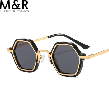 Retro Poligon Pătrat ochelari de Soare Femei de Moda Ocean Limpede Gradient de Lentile de Ochelari de Oameni Trend Punk Ochelari de Soare Nuante UV400