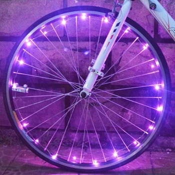 Roata de bicicleta Luminile de 20 LED Flasher Lumini Spite Bicicleta Decor de Lumină de Siguranță cu Bicicleta Avertizare de Cauciuc Benzi de Lumină Lampă Accesorii