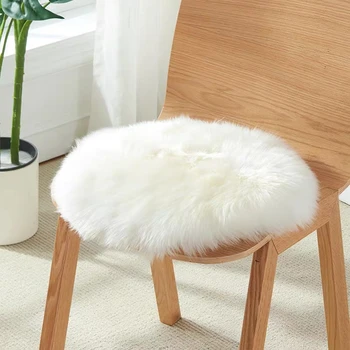 Runda în formă de lână lung reală piele de oaie scaun mat , decor gri perna de pe canapea,blana de iarnă pad scaun