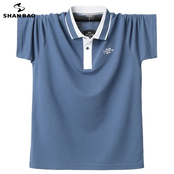 SHAN BAO stil clasic, de mari dimensiuni vrac scurt cu mâneci lungi tricou polo 2022 vara marca business casual barbati POLO brodate