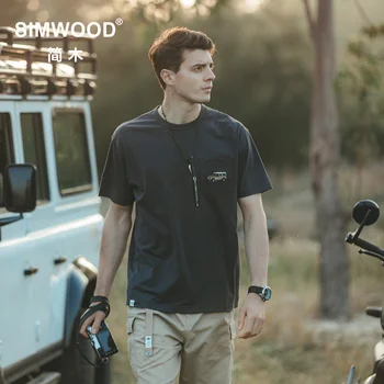 SIMWOOD 2022 Vara Noi Supradimensionat Vehicul Off-Road Masina de Broderie tricouri Barbati 100% Bumbac Plus Dimensiune Îmbrăcăminte de Brand SL120294