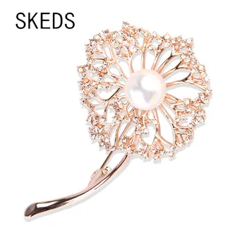 SKEDS de Lux Femei de Papadie Stras Ace Creative Floare Pearl Cristal Broșe Pentru Doamna Petrecere de Nunta Accesorii Cadou