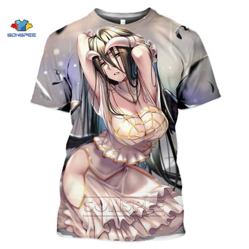 SONSPEE Anime 3d Print Hip Hop Albedo Tricou Femei Sexy Loli tricouri Sport Harajuku Top de Vara Tricouri Amuzante Tricouri Barbati Tricou