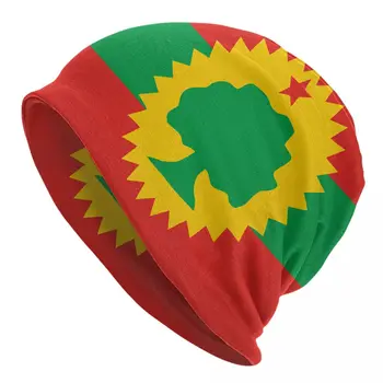 Steagul Oromo Oameni Oromoo Chelioși Căciuli Palarie Toamna Iarna Barbati Femei în aer liber Capac Cald cu Dublă utilizare Capota Pălărie Tricotate