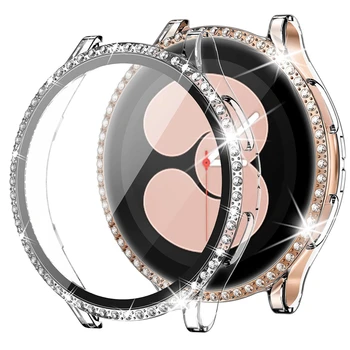 Sticla+Caz pentru samsung Galaxy watch 4 44mm 40mm Accesorii Bling Diamant PC-ul bara de protecție+Ecran protector Galaxy watch 4 acoperi caz