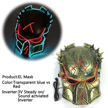 Stralucitoare Film Predator masca Stralucitoare EL Sârmă Masca de EL Produs nou de Iluminat Masca pentru Filmul Temă Petrecere de Carnaval Decor