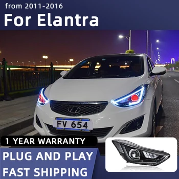 Styling auto Faruri pentru Hyundai Elantra Faruri LED 2011-2016 Elantra LED Lampă de Cap DRL Semnal Proiector Lentilă Auto