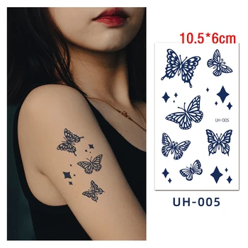 Suc de Tatuaj Autocolant Ins Fluture Stele, Păpădie Body Art Cerneală Albastru Papion rezistent la apa Temporar Tatuaj Fals pentru Barbati Fata de Femei