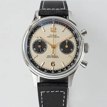 Sugess 1963 Cronograf Safir Bărbați Ceas Mecanic Pescăruș Mișcare ST1901Gooseneck Oprire Ceas Pentru Barbati Pilot Luminos Reloj