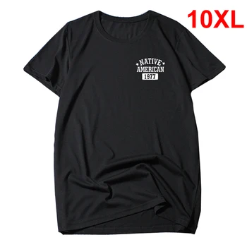 Supradimensionate Tricouri Barbati Casual cu Maneci Scurte din Bumbac tricouri Slim Fit O-Gât 2019 Topuri de Vara Tricouri pentru bărbați Plus Dimensiune 10XL J0253