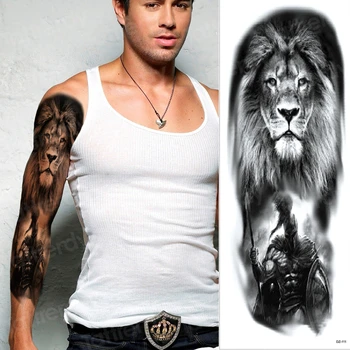 tatuaj temporar autocolant mari bratul impermeabil tatuaj tigru cap de leu tatuaje oversleeve sexy body art autocolante de mari dimensiuni