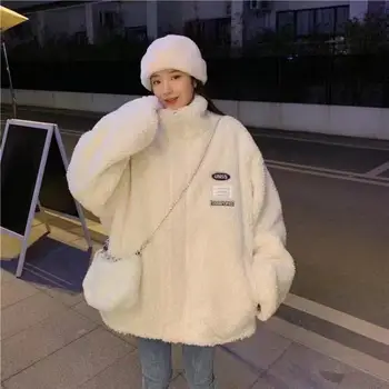 Toamna și iarna noi lână de miel strat de sex feminin 2021 coreean vrac elevii vânt leneș îngroșat haine de bumbac haine de bumbac