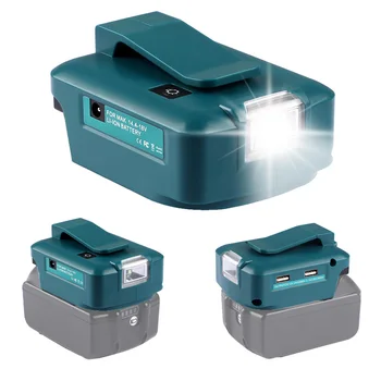 USB Adaptor Baterie Cu LED-uri Pentru Makita 14,4 V/18V Li-ion BL1830 BL1430 Converter 300Lumen LED Lumina de Lucru Cu Clip