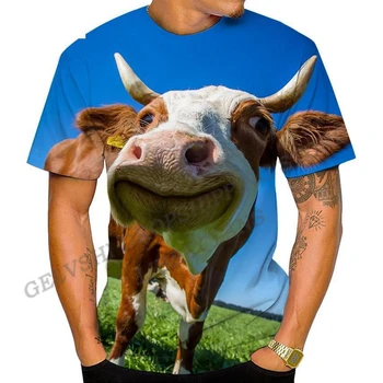 Vacă amuzant tricou Barbati pentru Femei de Moda T-shirt Copii Hip Hop Teuri Topuri Vaca Cereale 3d de Imprimare T-shirt Boys Supradimensionate Topuri Casual Brand
