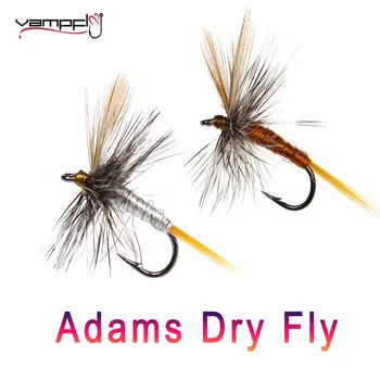 Vampfly 6PCS #14 Adams Muscă Uscată Maro Gri Adult Mayfly Leagă pe Ghimpată Cârlig de Pescuit Păstrăv Momeli Momeli