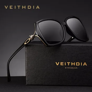 VEITHDIA Retro Femei UV400 ochelari de Soare Polarizat de Lux de Epocă Doamnelor Moda de Brand Designer de Ochelari de Soare Ochelari De sex Feminin 3039