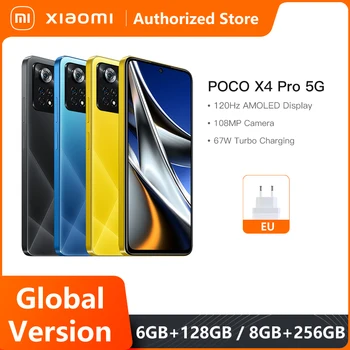 Versiune globală POCO X4 Pro 5G NFC Smartphone Telefon 6GB, 128GB 8GB 256GB 108MP Triplă Camera 120Hz Amoled 67W Turbo de Încărcare